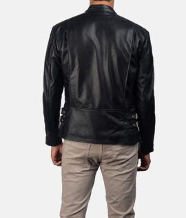 Hank Black Leather Biker Jacket